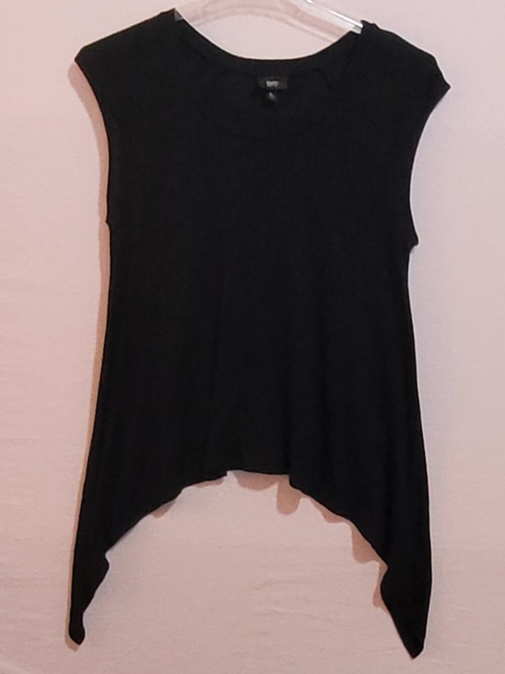 Tunic Sz Large MOSSIMO Black Cap Sleeves Cool Flowy BoHo Chic Slimming Pullover